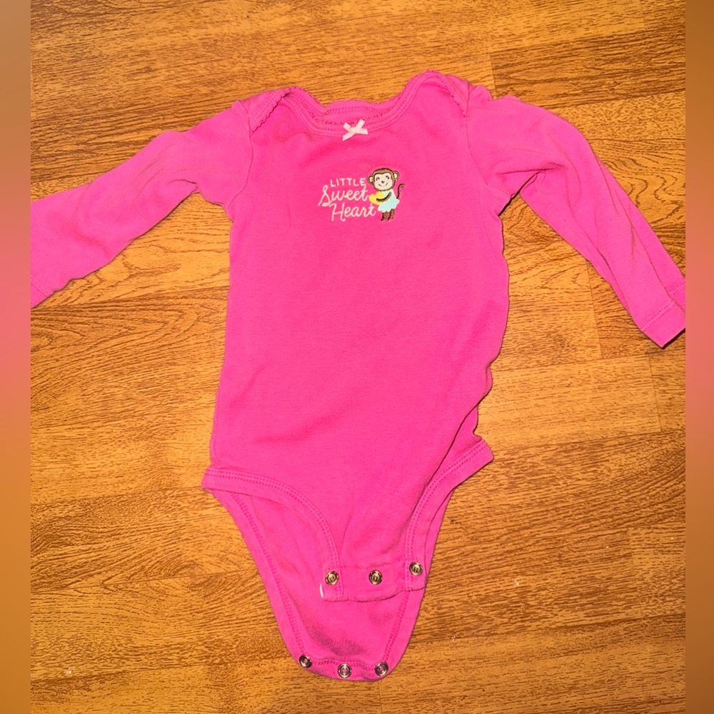 Carter's Hot Pink 'Little Sweet Heart' Long-Sleeve One-Piece
